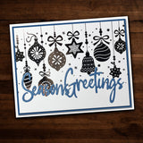 Tall Script Words Season's Greetings Metal Cutting Die 26107 - Paper Rose Studio