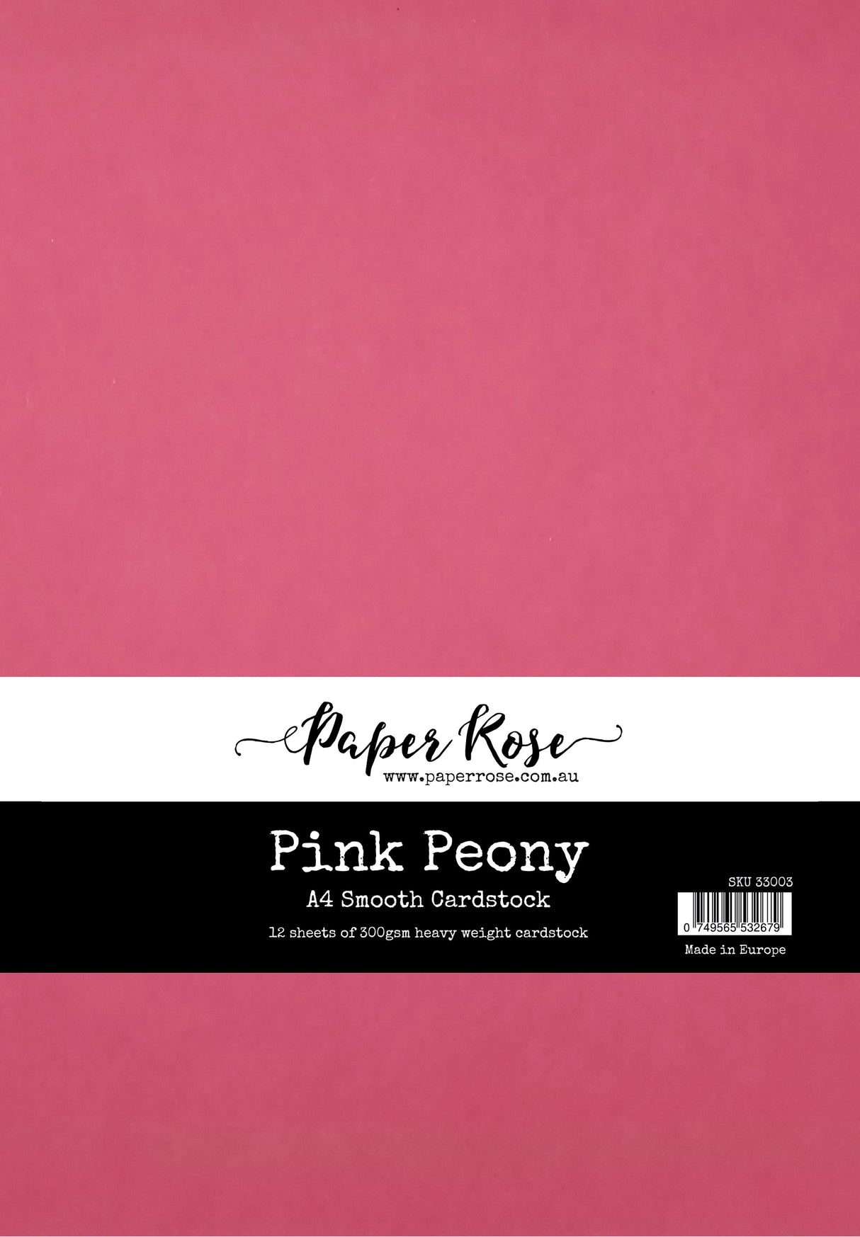 Pink Peony Smooth Cardstock A4 12 sheets 33003 - Paper Rose Studio