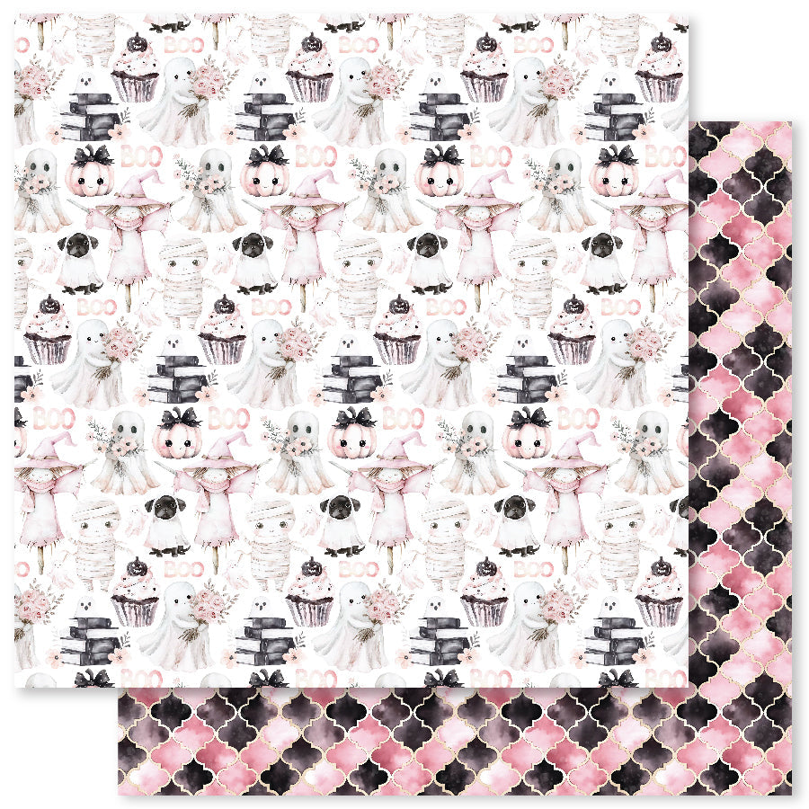 Pink Halloween F 12x12 Paper (12pc Bulk Pack) 32814 - Paper Rose Studio