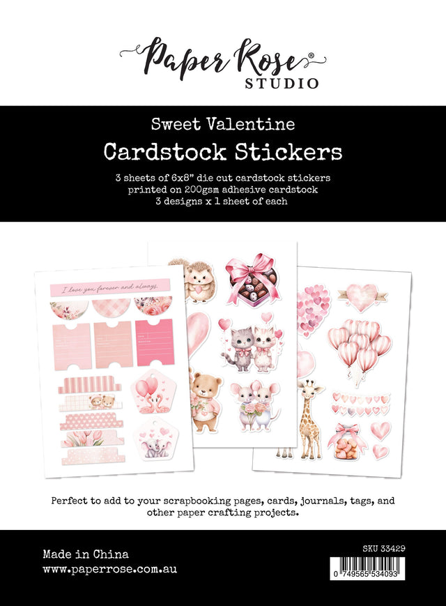 Sweet Valentine 6x8 Cardstock Sticker Pack 33429 - Paper Rose Studio