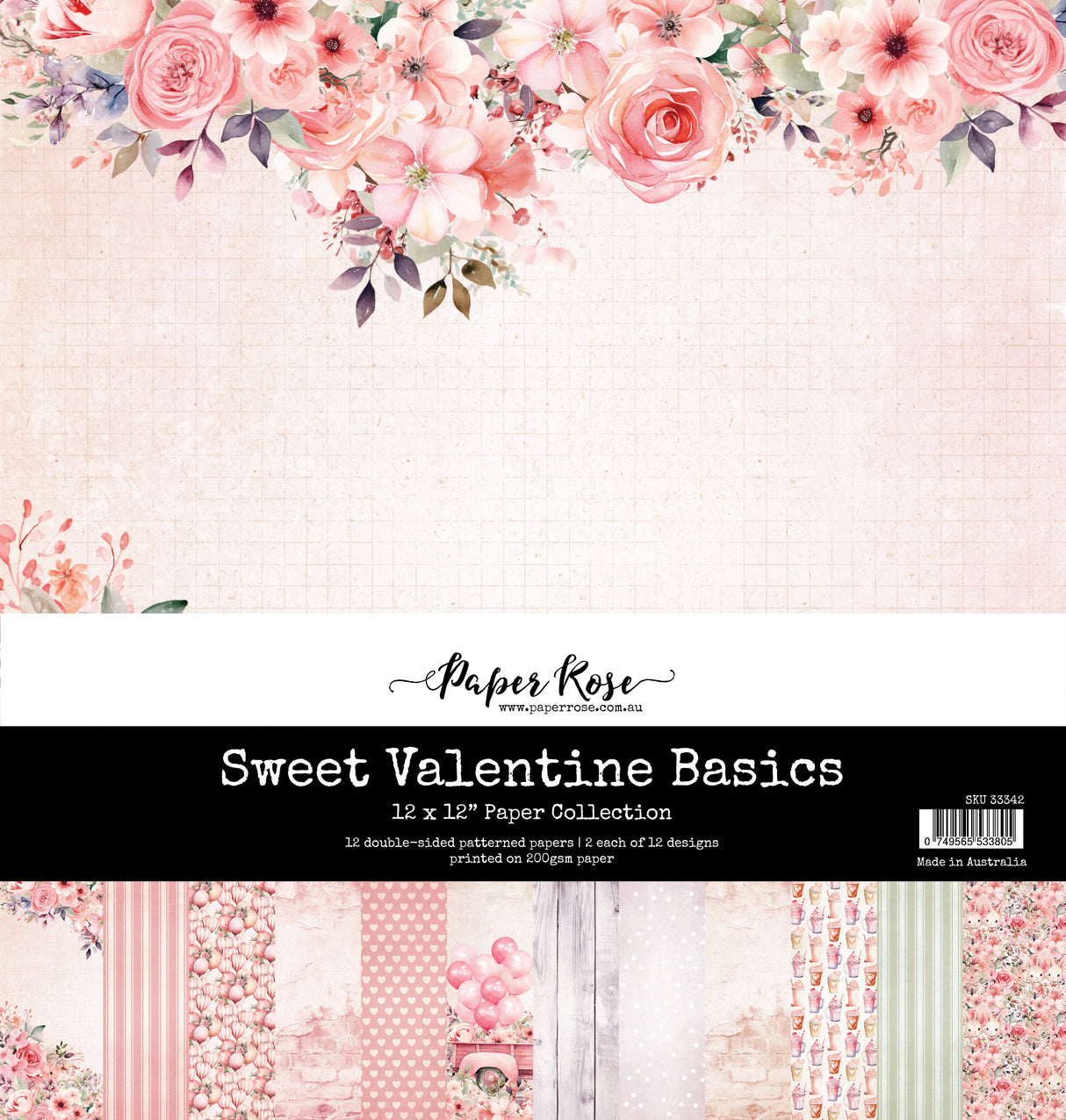 Sweet Valentine Basics 12x12 Paper Collection 33342 - Paper Rose Studio