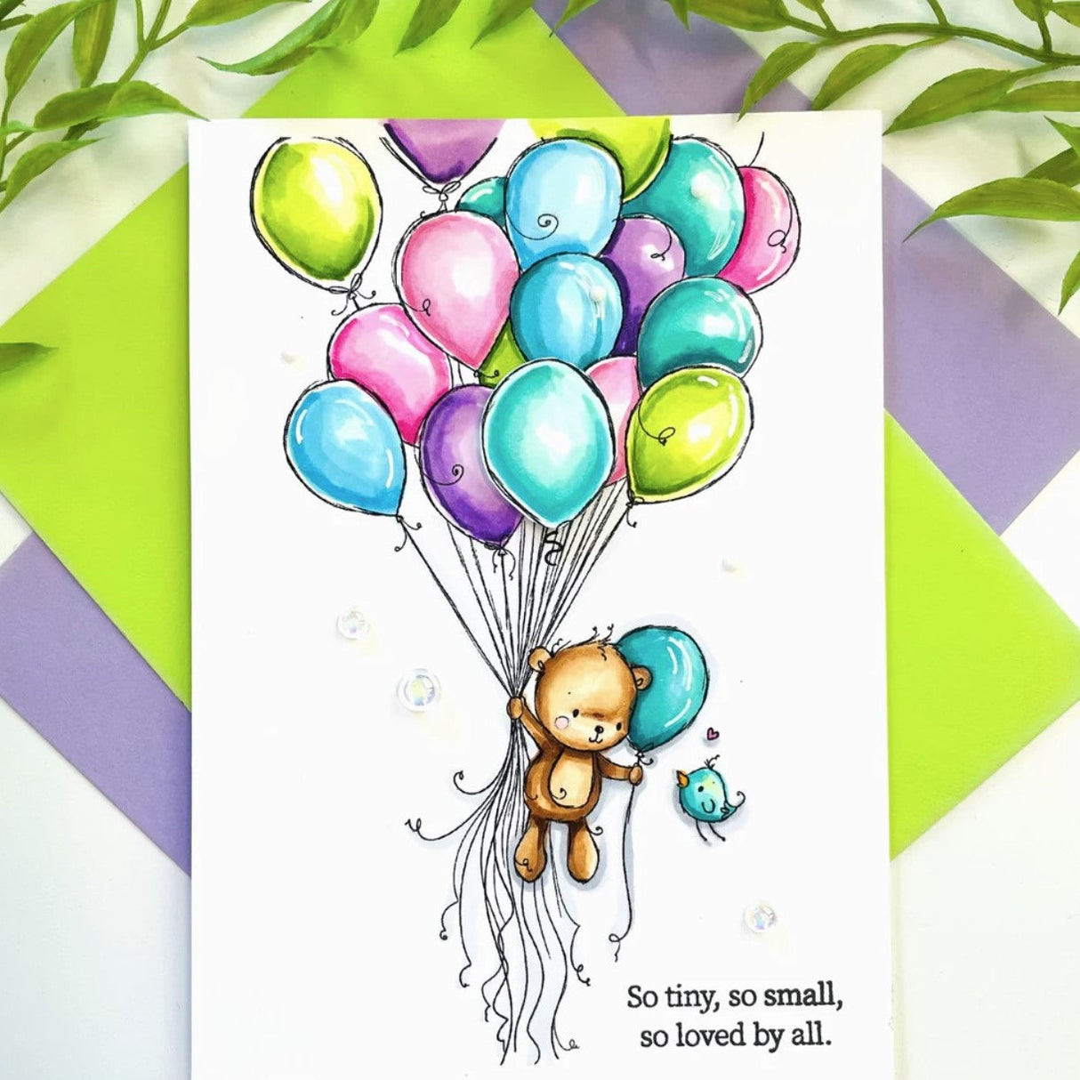 Teddy's Balloons Clear Stamp 30687 - Paper Rose Studio