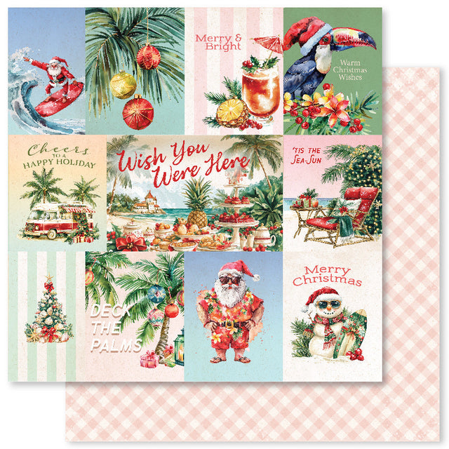 Tropical Christmas A 12x12 Paper (12pc Bulk Pack) 33117 - Paper Rose Studio