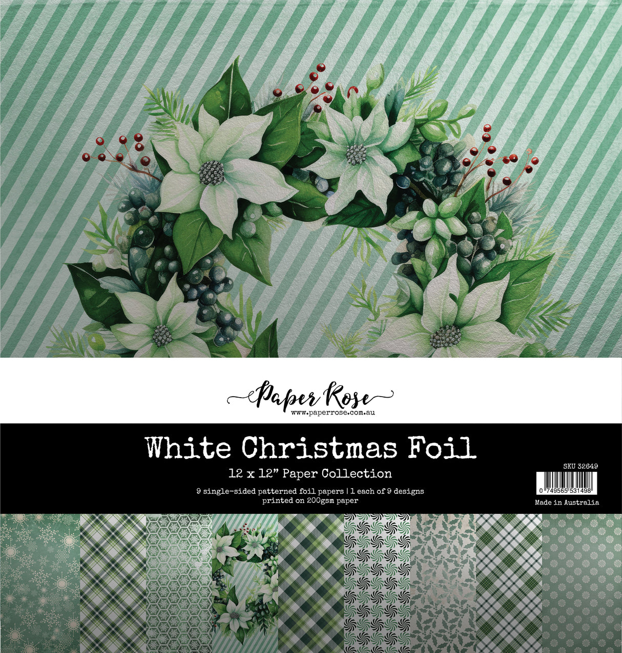 White Christmas Foil 12x12 Paper Collection 32649 - Paper Rose Studio