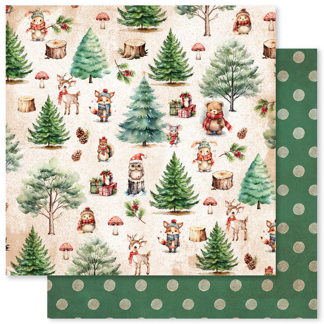 Woodland Christmas C 12x12 Paper (12pc Bulk Pack) 33051 - Paper Rose Studio