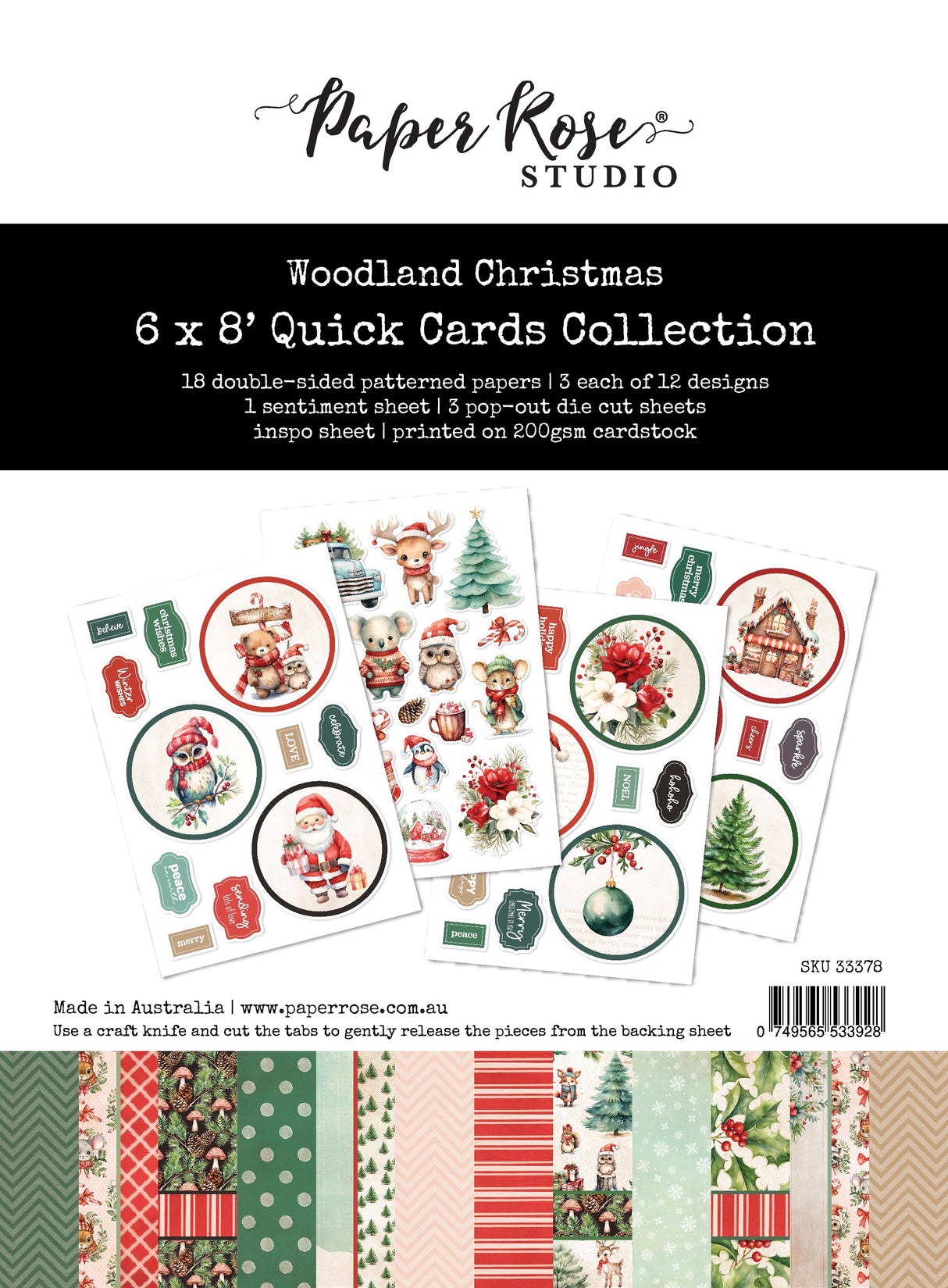 Woodland Christmas 6x8" Quick Cards Collection 33378