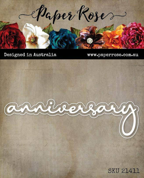 Anniversary Fine Script Layered Metal Cutting Die 21411 - Paper Rose Studio