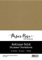 Antique Gold Shimmer Cardstock A5 10pc 29557 - Paper Rose Studio