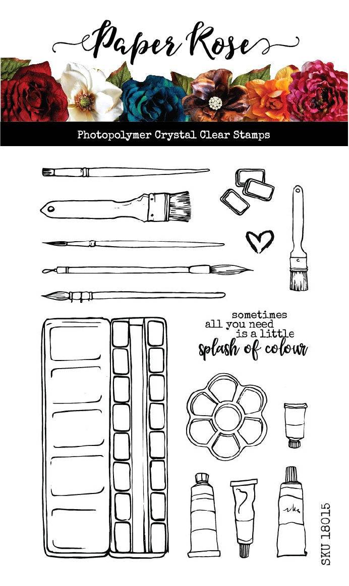 Arty Love Artist's Tools 4x6" Clear Stamp Set 18015 - Paper Rose Studio