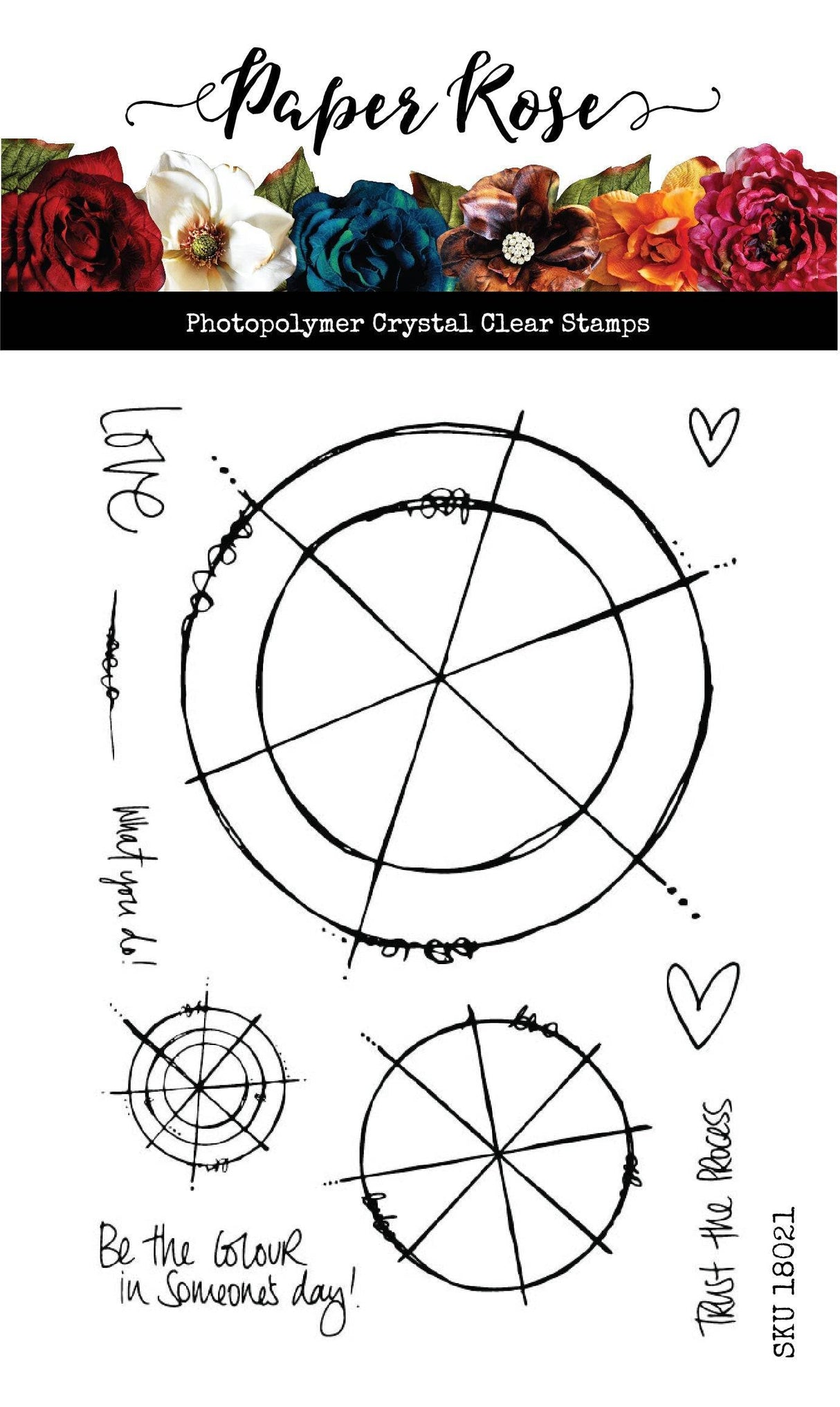 Arty Love Colour Wheel 4x6" CLEAR STAMP & DIE BUNDLE 18021 17994 DISCONTINUED - Paper Rose Studio