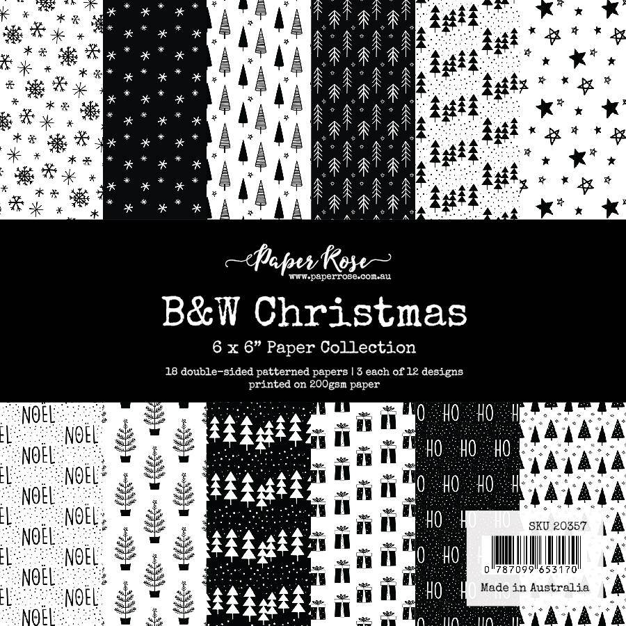 B&W Christmas 6x6 Paper Collection 20357 - Paper Rose Studio