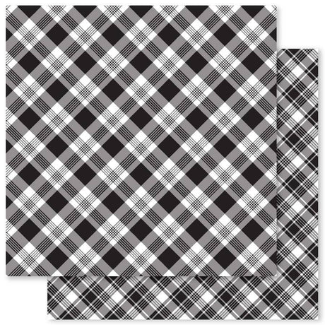 B&W Plaid C 12x12 Paper (12pc Bulk Pack) 20517 - Paper Rose Studio