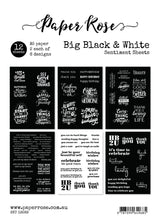 Big Black & White A5 12pc Sentiment Sheets 19289 - Paper Rose Studio