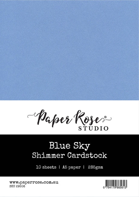 Blue Sky Shimmer Cardstock A5 10pc 29506 - Paper Rose Studio