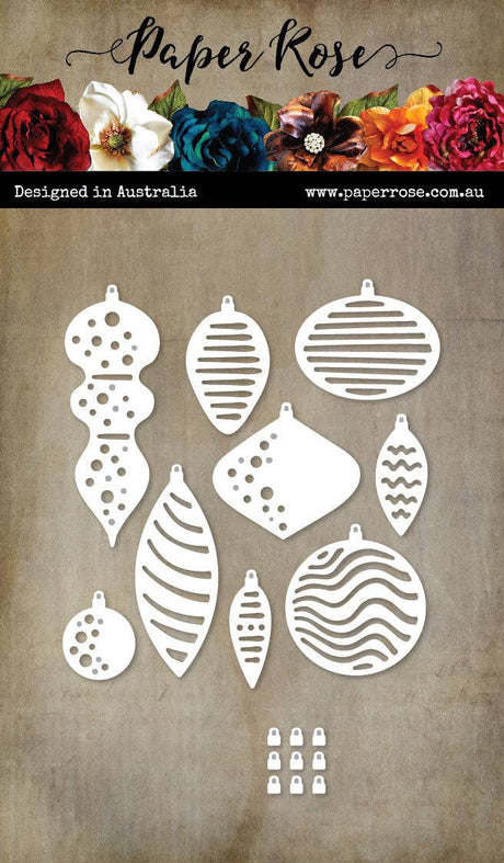 Christmas Baubles Background Metal Cutting Die 22258 - Paper Rose Studio