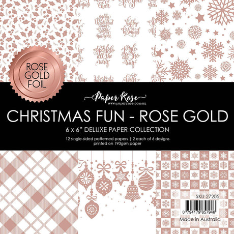 Christmas Fun - Rose Gold Foil 6x6 Paper Collection 27205 - Paper Rose Studio