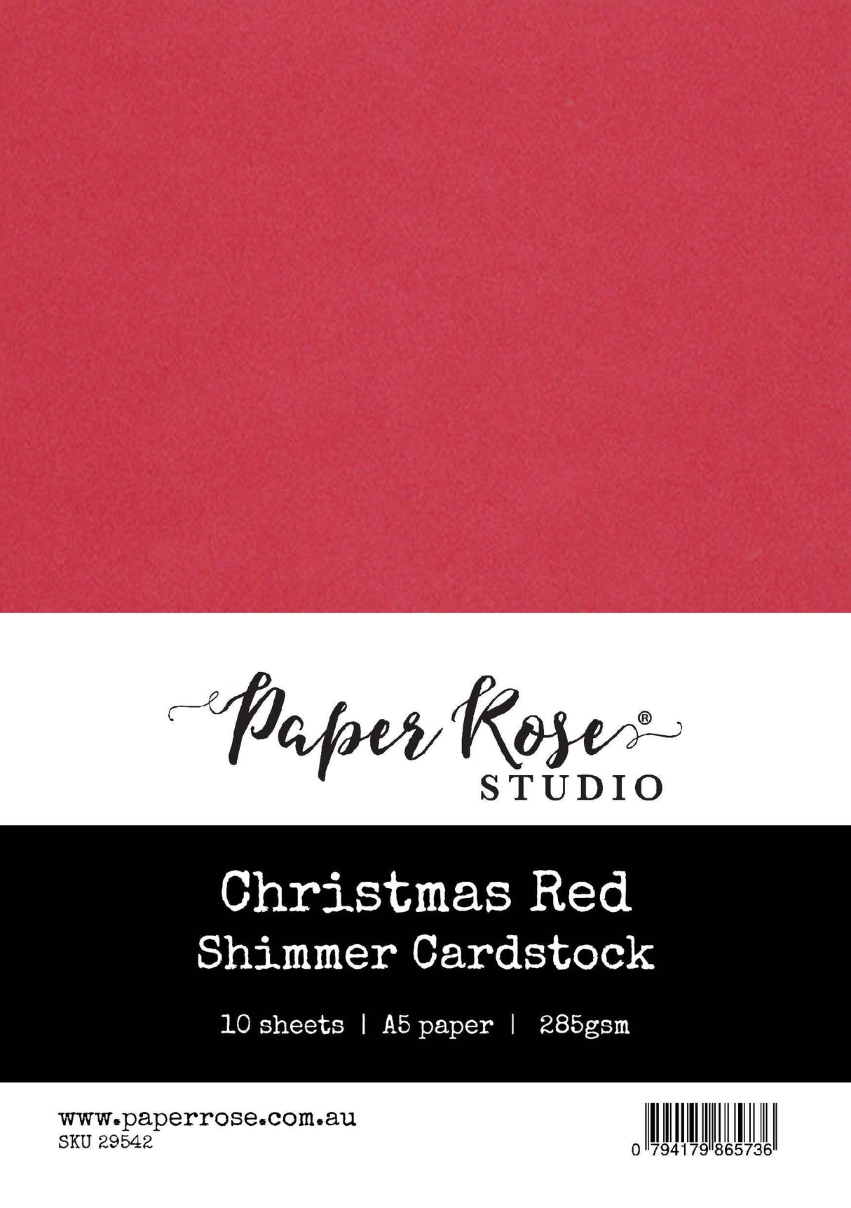 Christmas Red Shimmer Cardstock A5 10pc 29542 - Paper Rose Studio