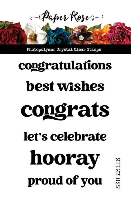 Congrats Clear Stamp 23116 - Paper Rose Studio