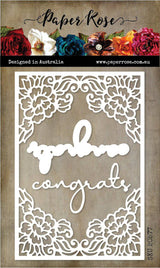 Congrats Decorative Frame Metal Cutting Die 20577 - Paper Rose Studio