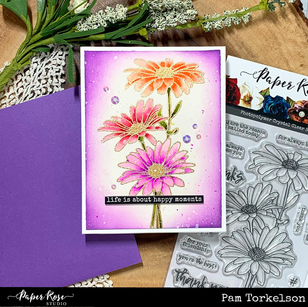 Daisy Bouquet 4x6" Clear Stamp Set 18493 - Paper Rose Studio