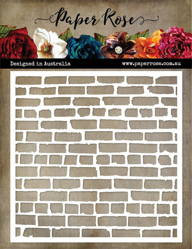 Distressed Brick 6x6" Stencil 18879 - Paper Rose Studio