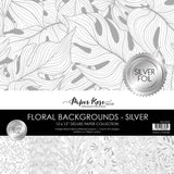 Floral Backgrounds - Silver Foil 12x12 Paper Collection 29269 - Paper Rose Studio