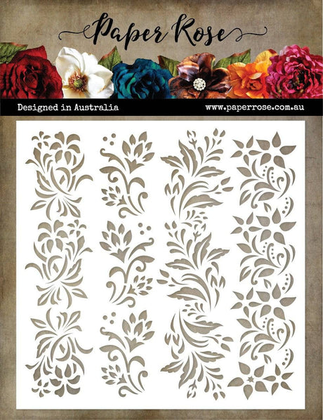 Floral Borders 6x6" Stencil 19342 - Paper Rose Studio