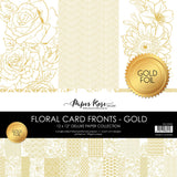 Floral Card Fronts - Gold Foil 12x12 Paper Collection 29245 - Paper Rose Studio