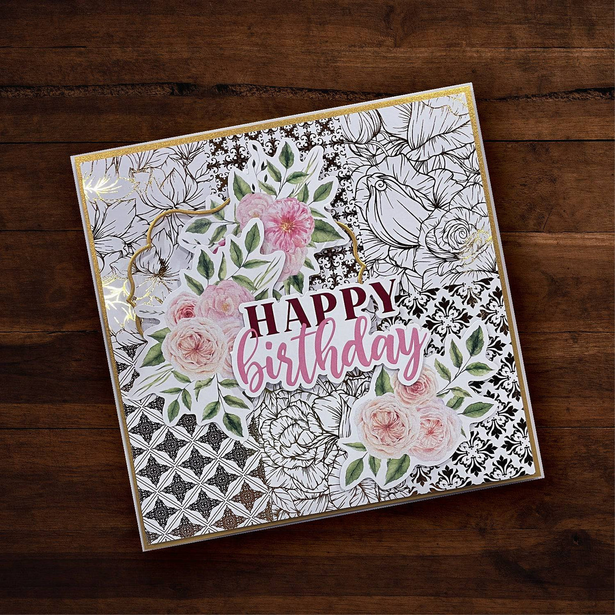 Floral Card Fronts - Gold Foil 6x6 Paper Collection 29266 - Paper Rose Studio