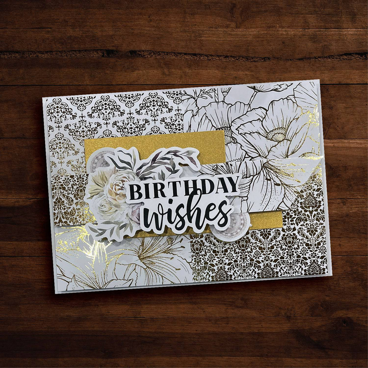 Floral Card Fronts - Gold Foil 6x6 Paper Collection 29266 - Paper Rose Studio