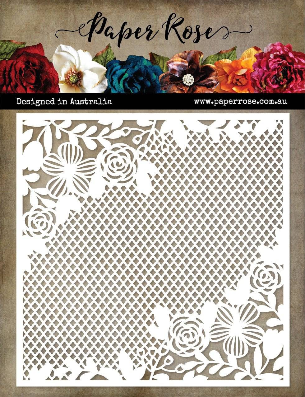 Floral Mesh 6x6" Stencil 18882 - Paper Rose Studio