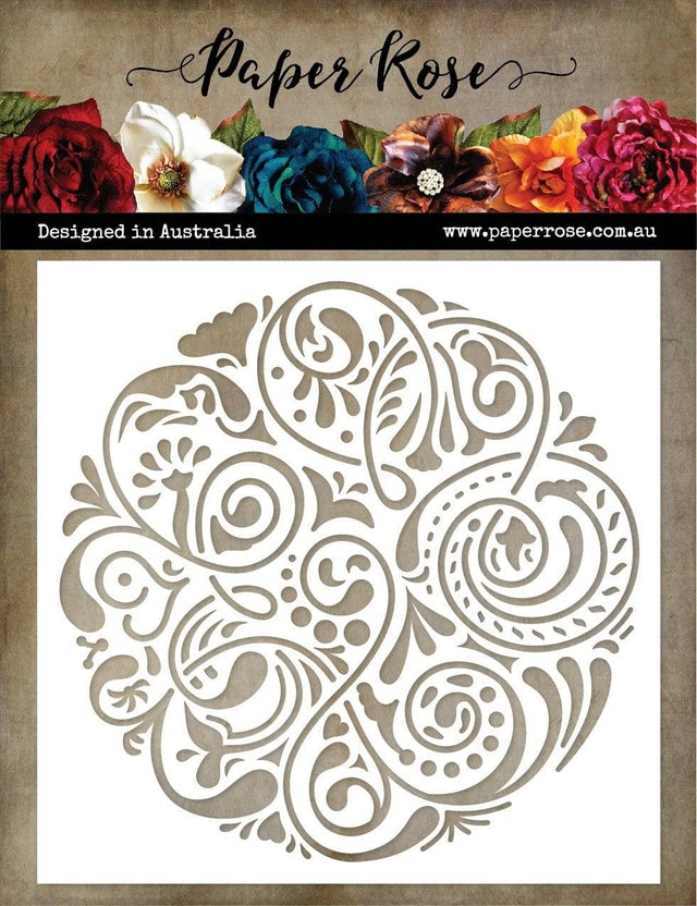 Flourish Circle 2 6x6" Stencil 19304 - Paper Rose Studio