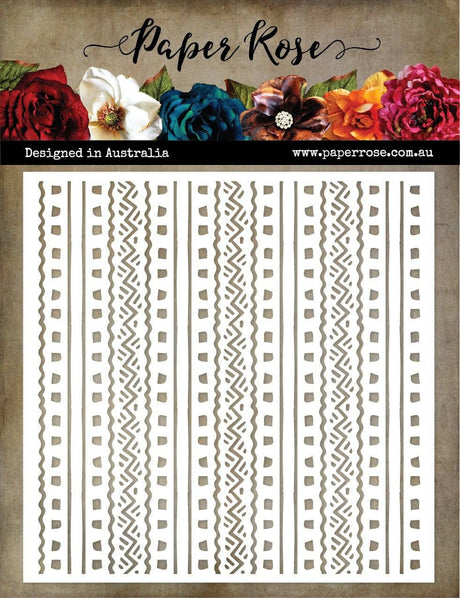 Folksy Pattern 2 6x6" Stencil 19348 - Paper Rose Studio