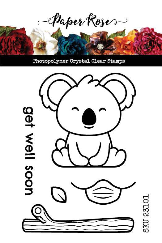 Get Well Soon Koala 3x4" Clear Stamp Set 23101 - Paper Rose Studio