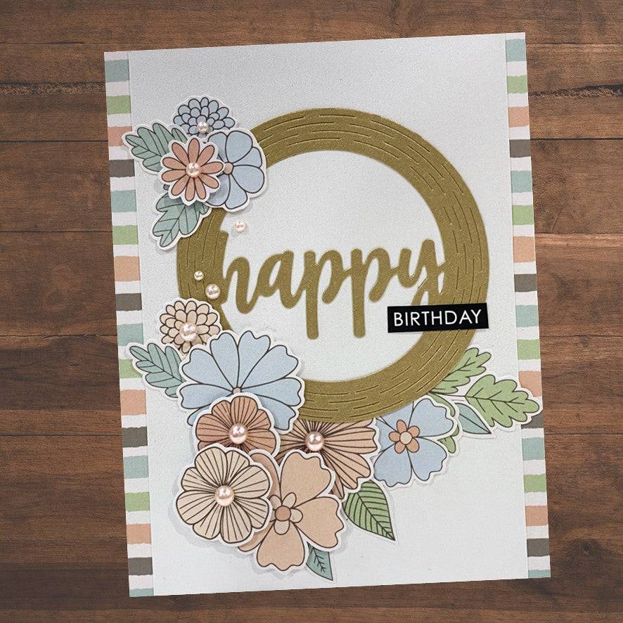 Happy Circle with Rays Detail Metal Cutting Die 21321 - Paper Rose Studio