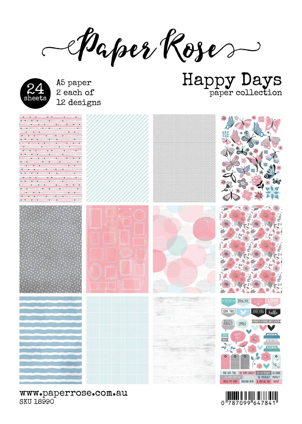 Happy Days A5 24pc Paper Pack 18990 - Paper Rose Studio