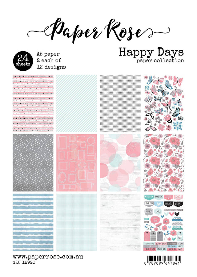 Happy Days A5 24pc Paper Pack 18990 - Paper Rose Studio