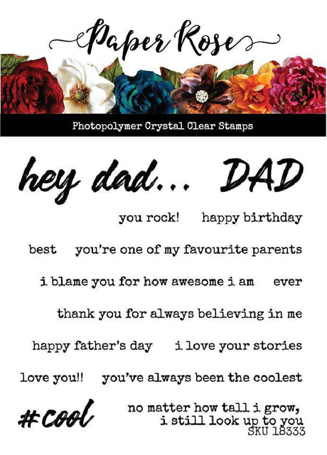 Hey Dad 4x4" Clear Stamp Set 18333 - Paper Rose Studio