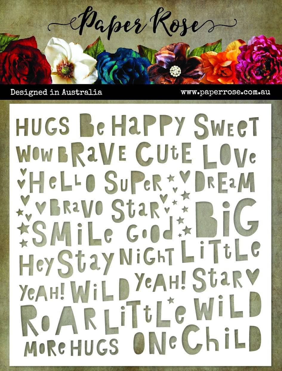 Little Tots Words 6x6" Stencil 21888 - Paper Rose Studio