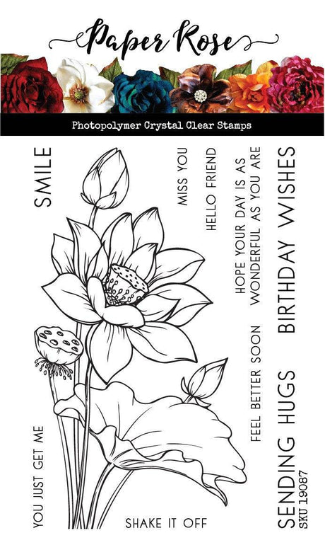 Lotus Bouquet 4x6" Clear Stamp Set 19087 - Paper Rose Studio