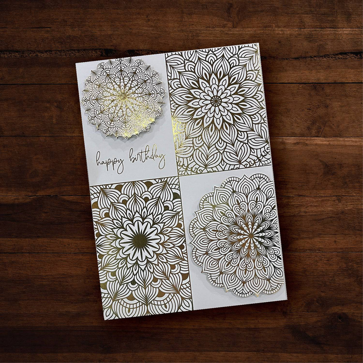 Mandala Card Fronts - Gold Foil 6x6 Paper Collection 29242 - Paper Rose Studio