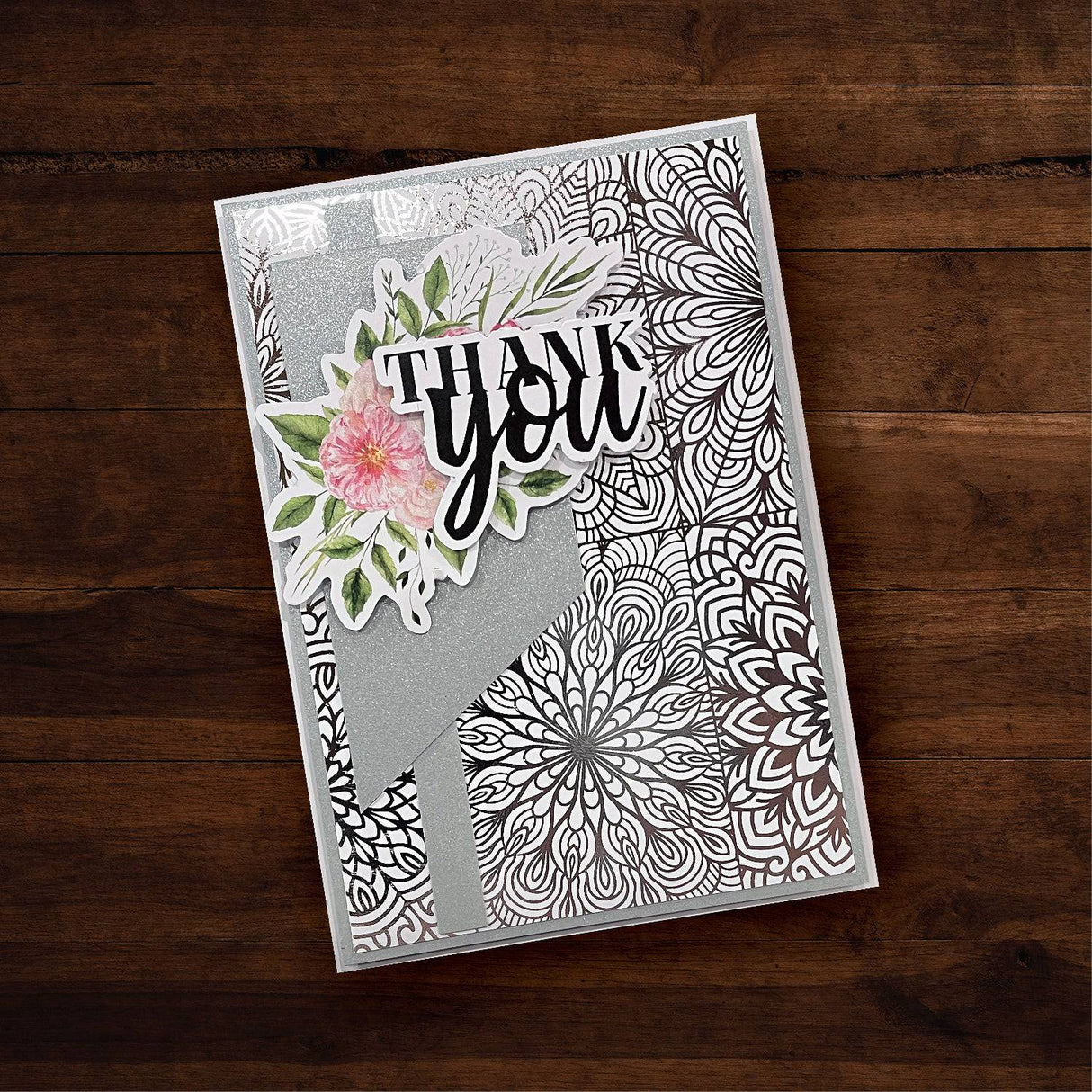 Mandala Card Fronts - Silver Foil 6x6 Paper Collection 29314 - Paper Rose Studio