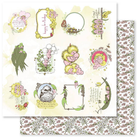 May Gibbs Little Patterns B 12x12 Paper (12pc Bulk Pack) 22279 - Paper Rose Studio