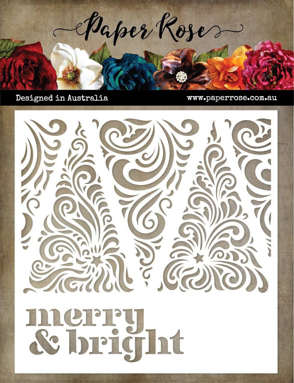 Merry & Bright 6x6" Stencil 19357 - Paper Rose Studio