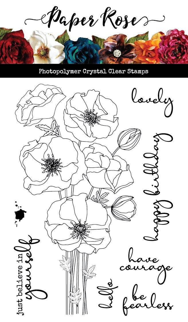 Modern Poppies Clear Stamp Set 20580 - Paper Rose Studio