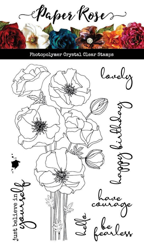 Modern Poppies Clear Stamp Set 20580 - Paper Rose Studio