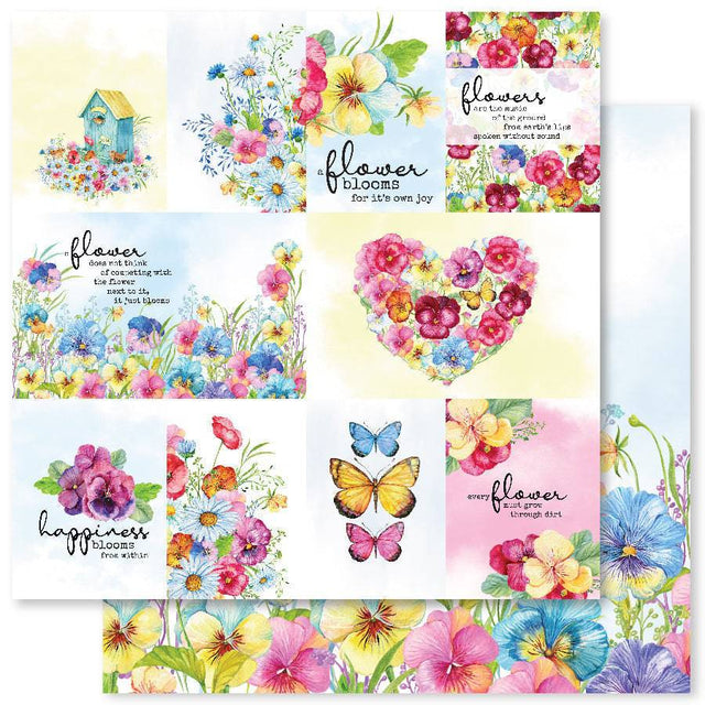 Pansy Garden A 12x12 Paper (12pc Bulk Pack) 22306 - Paper Rose Studio