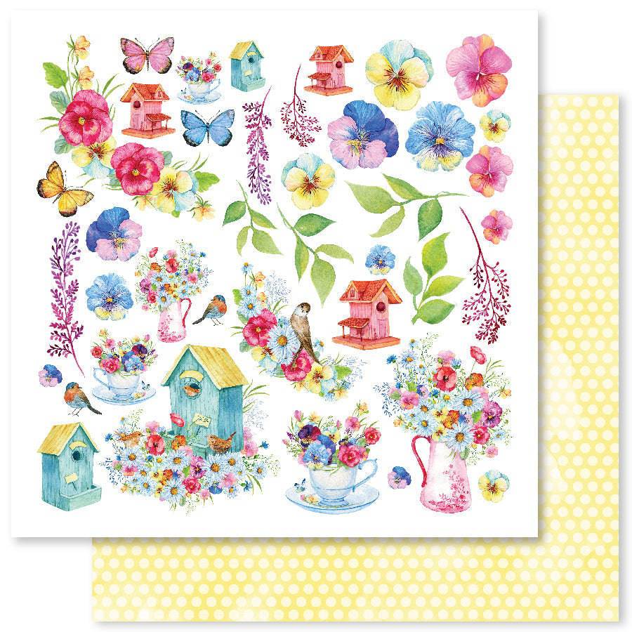 Pansy Garden C 12x12 Paper (12pc Bulk Pack) 22312 - Paper Rose Studio