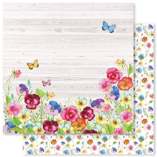 Pansy Garden F 12x12 Paper (12pc Bulk Pack) 22321 - Paper Rose Studio