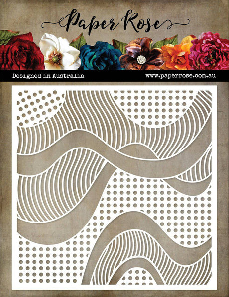 Patterned Waves 6x6" Stencil 19244 - Paper Rose Studio